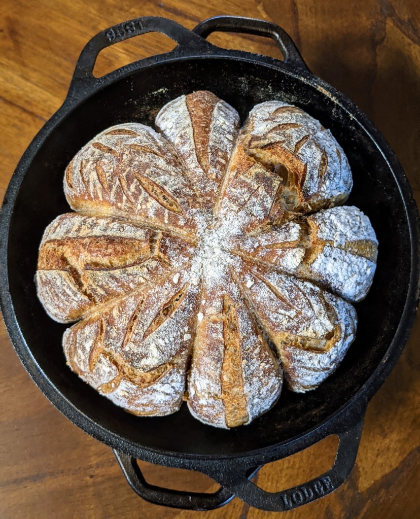 RECIPE  Pumpkin and Chocolate Sourdough Loaf baked in Lodge Cast
